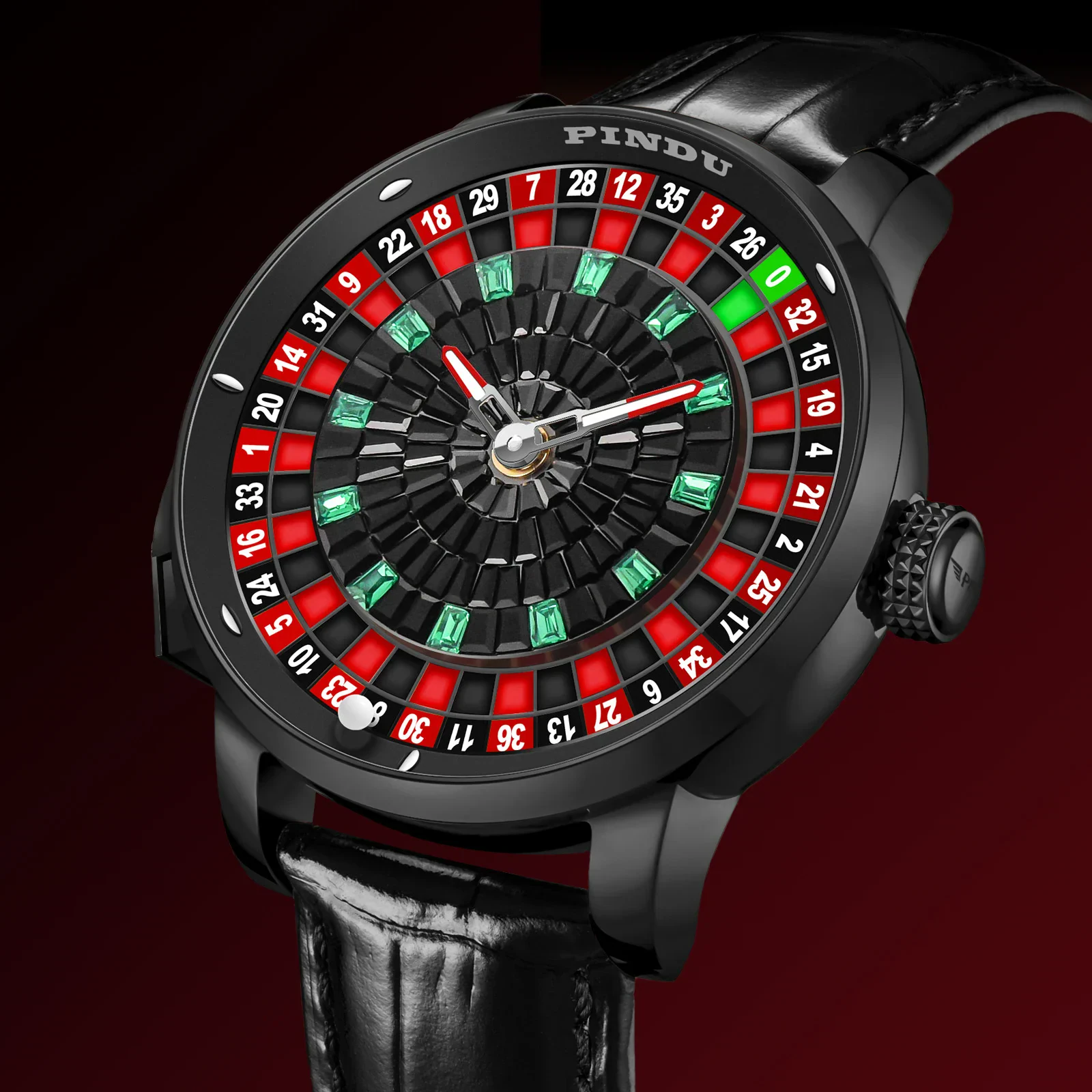 Luxury Black Shell Automatic Men’s Watch.