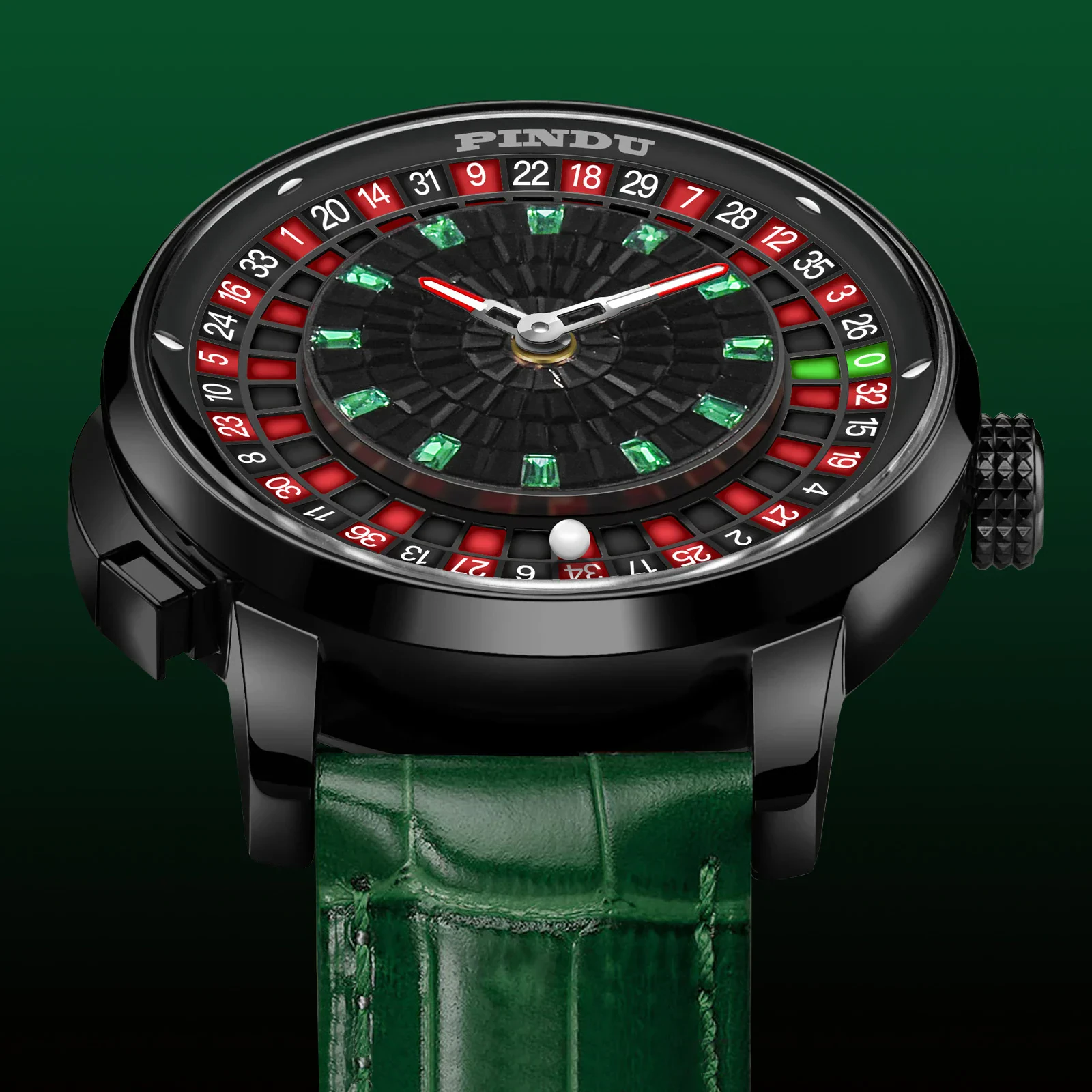 Luxury Black Shell Automatic Watch for Men.