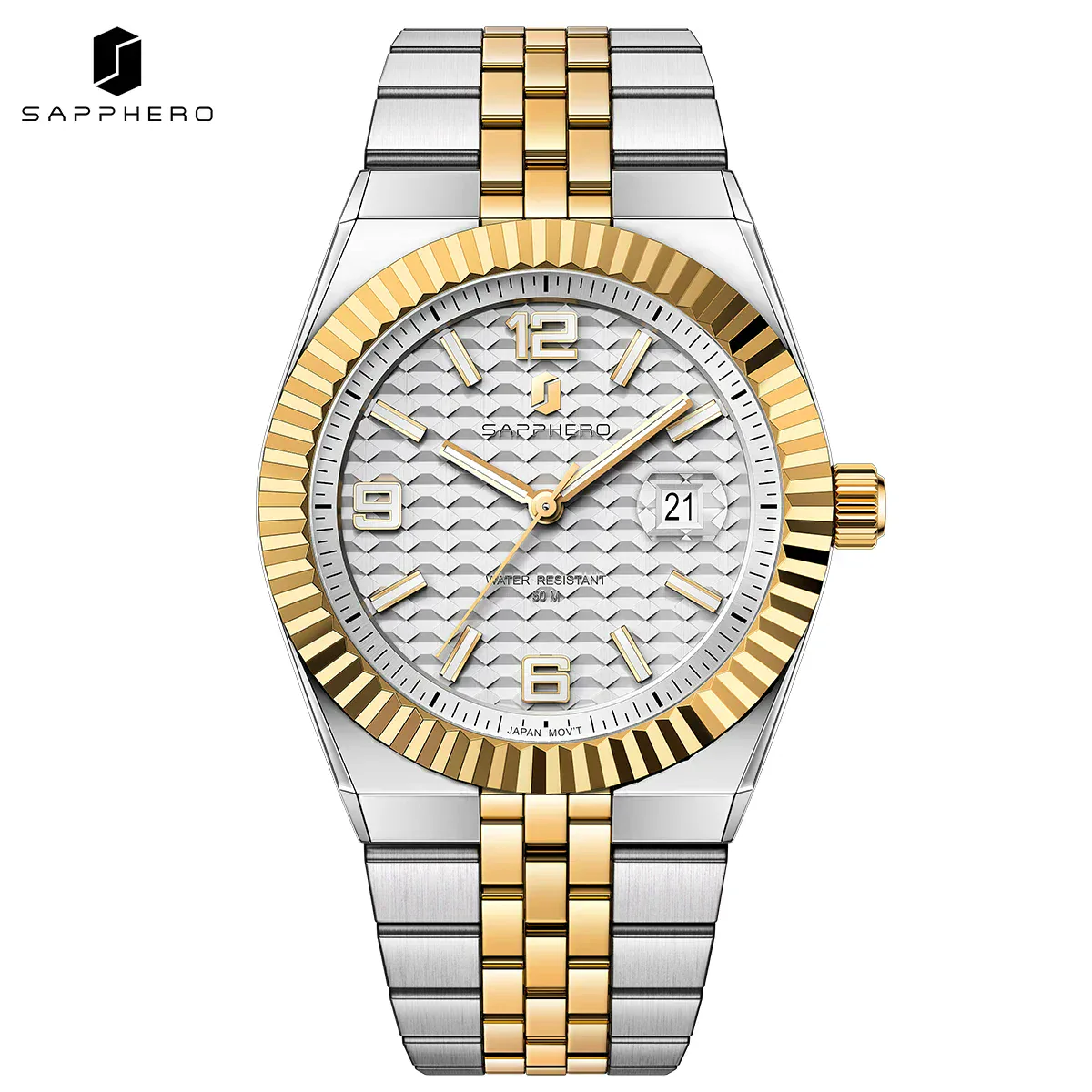 Elegant two-tone SAPPHERO watch with gold and silver finish.