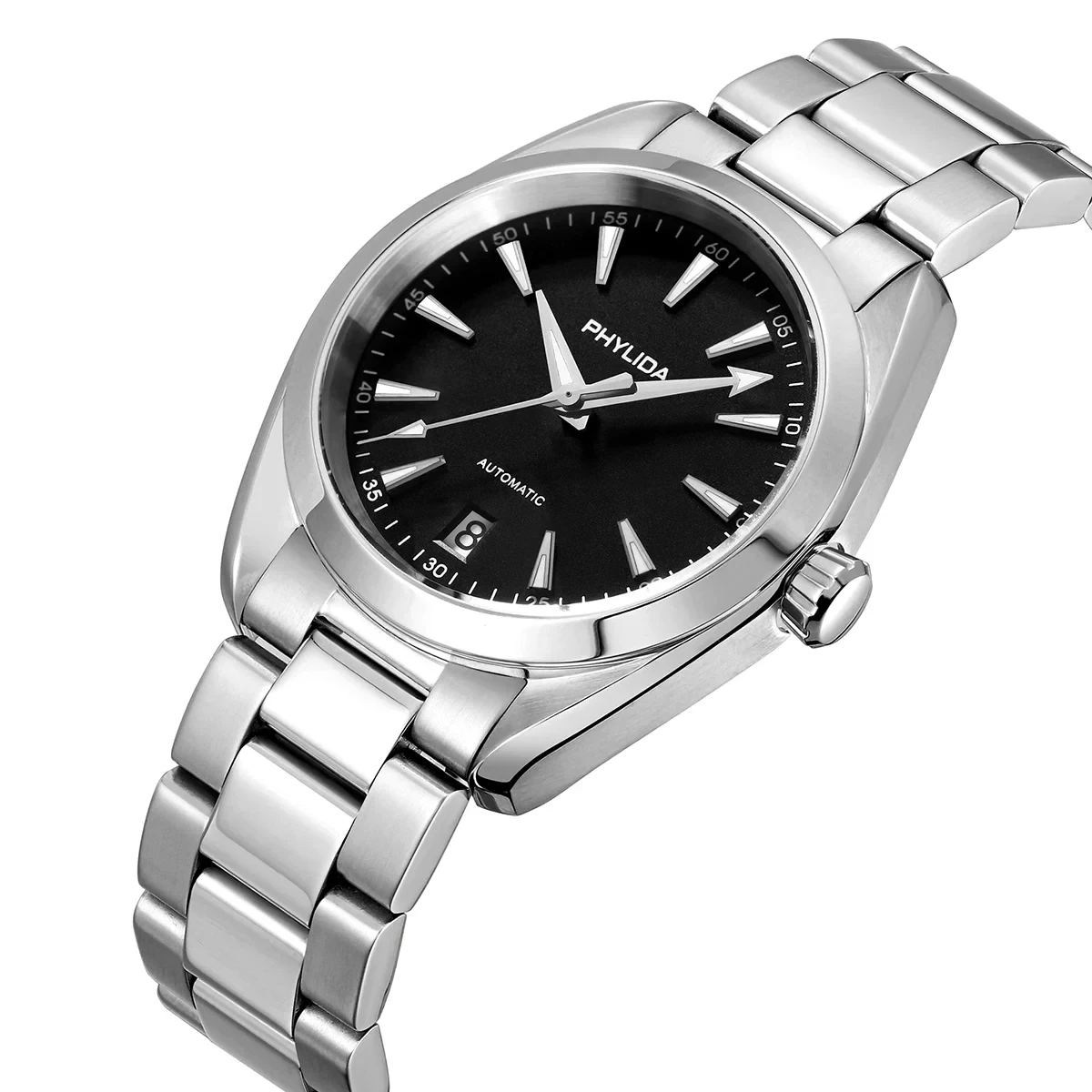 Automatic Mechanical Wristwatch with Aqua Dial.