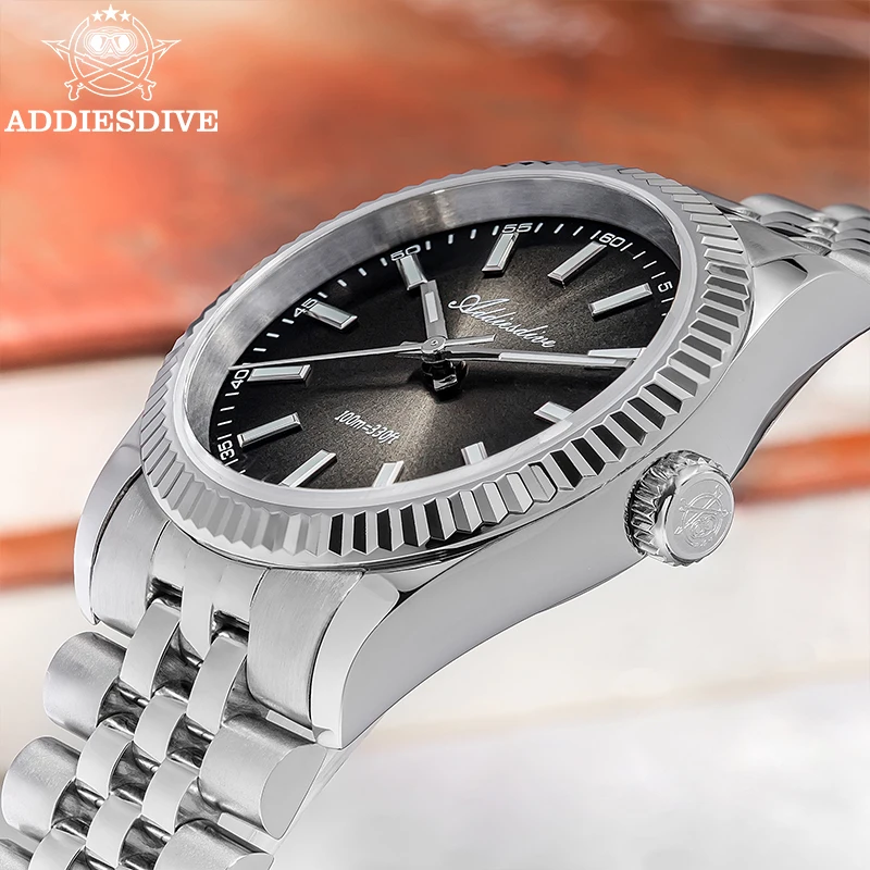 Luxury men's watch with luminous dial and sapphire glass.