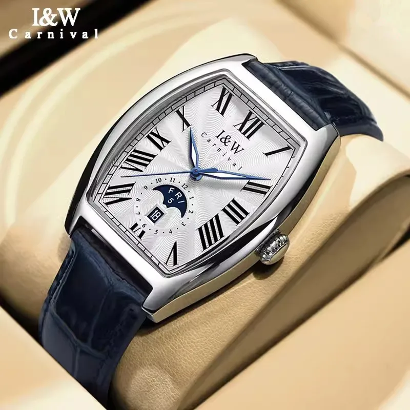 Elegant men's luxury automatic wristwatch with MIYOTA movement.