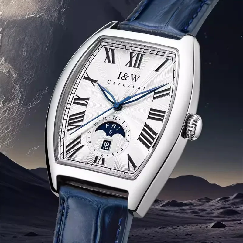 Elegant men's luxury automatic wristwatch with MIYOTA movement.