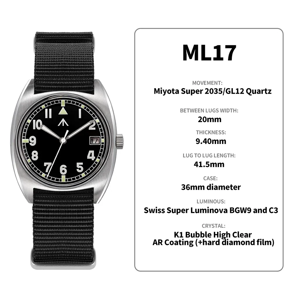 High-Quality Miyota Super Quartz Watch with Black Strap.