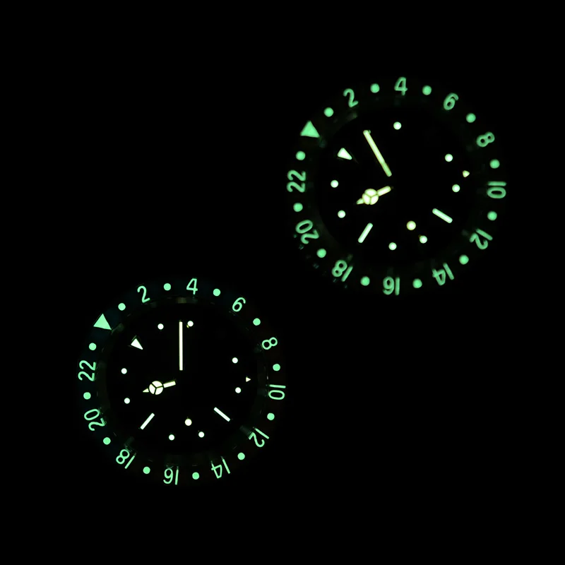 Luminous glow watch with dual time zone, perfect for stylish, functional accessories.
