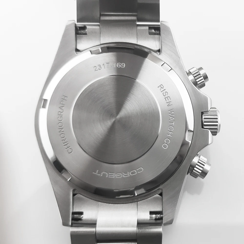 High-quality stainless steel chronograph watch with a sleek silver finish. Perfect for stylish and f.