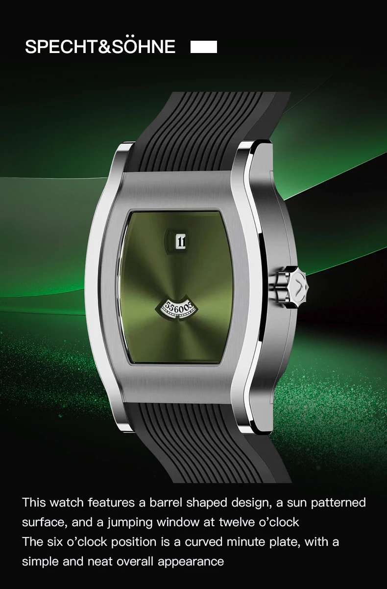 Luxury New Specht & Söhne Jump Hour Automatic Mechanical Men Watch Sapphire Crystal Stainless Steel Wristwatch Reloj Hombre ﻿