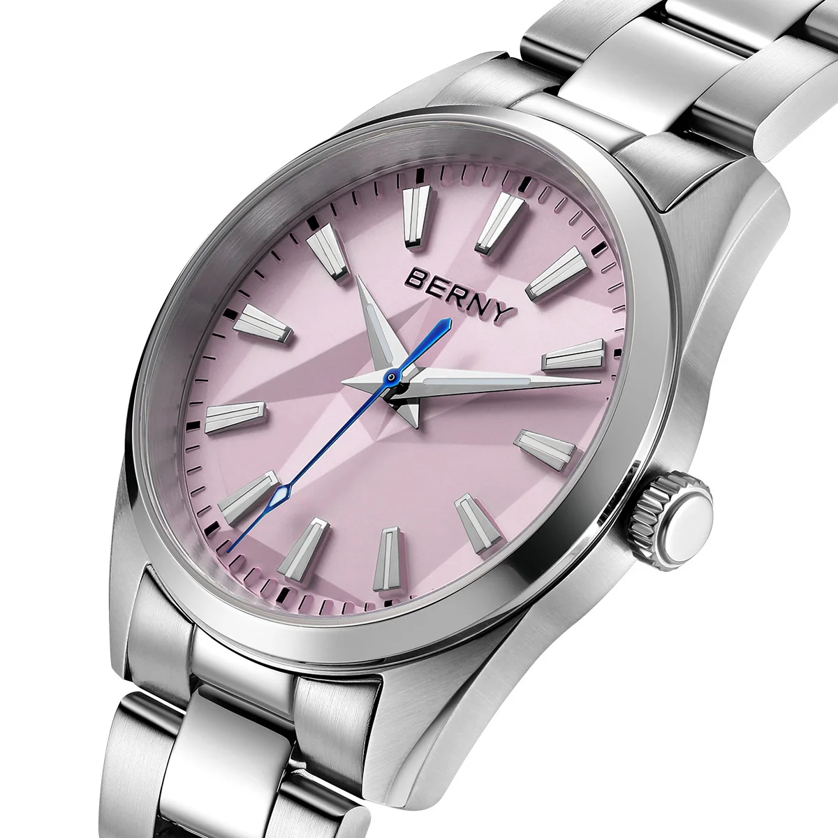BERNY Quartz Women Watch Stereo Dial 39mm Watch 100m Waterproof 316L Stainless Steel Sapphire AR Coated Lens Watch For Ladies
