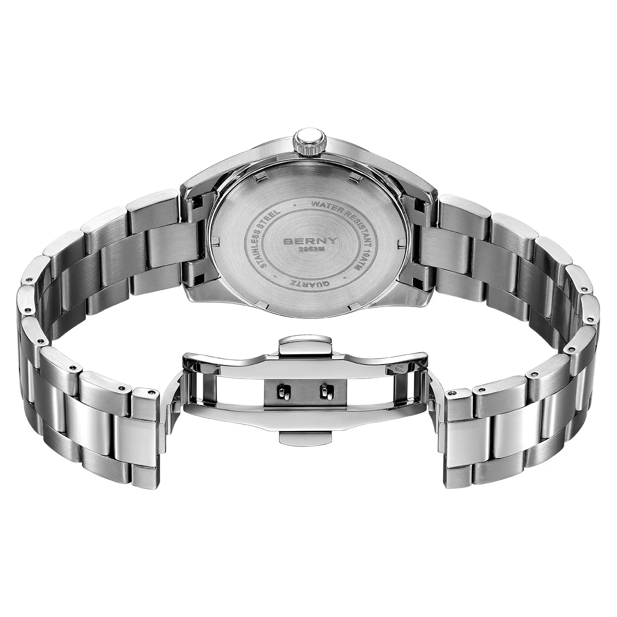 BERNY Quartz Women Watch Stereo Dial 39mm Watch 100m Waterproof 316L Stainless Steel Sapphire AR Coated Lens Watch For Ladies