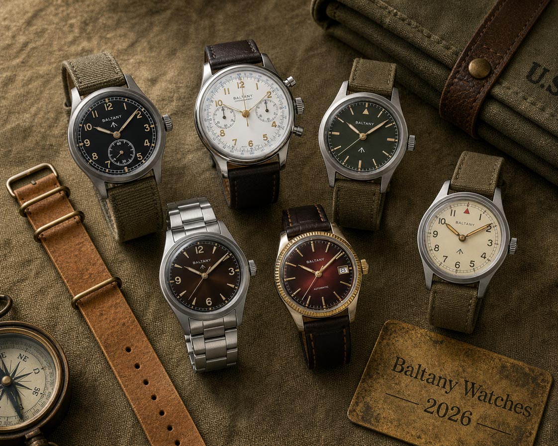 Collection of Baltany watches featuring various styles and designs for 2026.