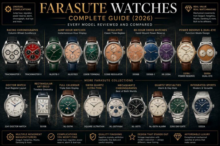 Comprehensive review of FARASUTE watches including styles, features, and specifications for 2026.
