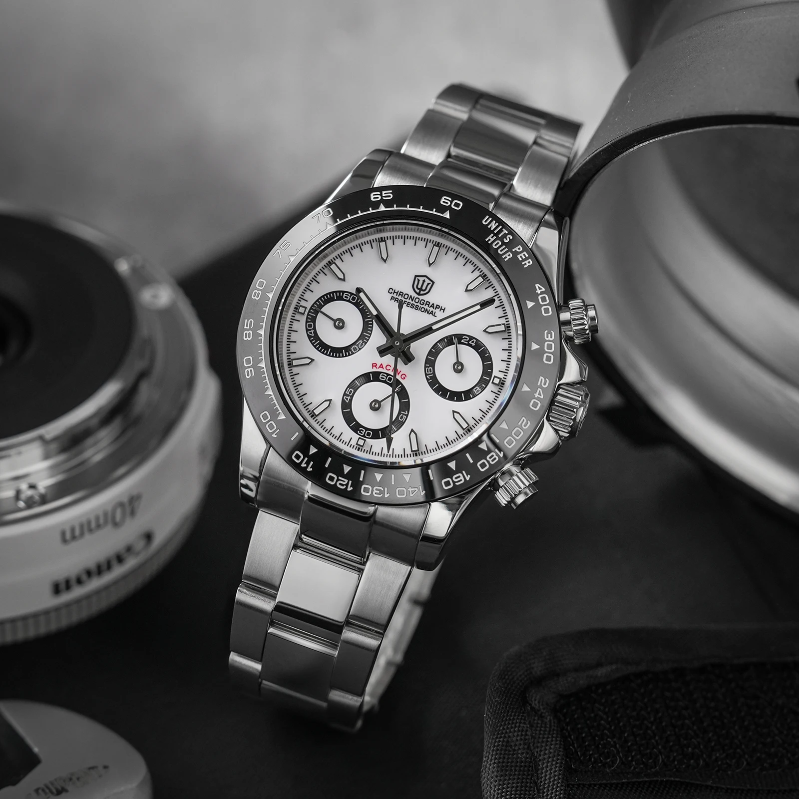 Watchdives WD16500 V2 Watch VK63 Quartz Movement Chronograph Watch Sapphire Ceramic Bezel Luminous 100m Waterproof Watches