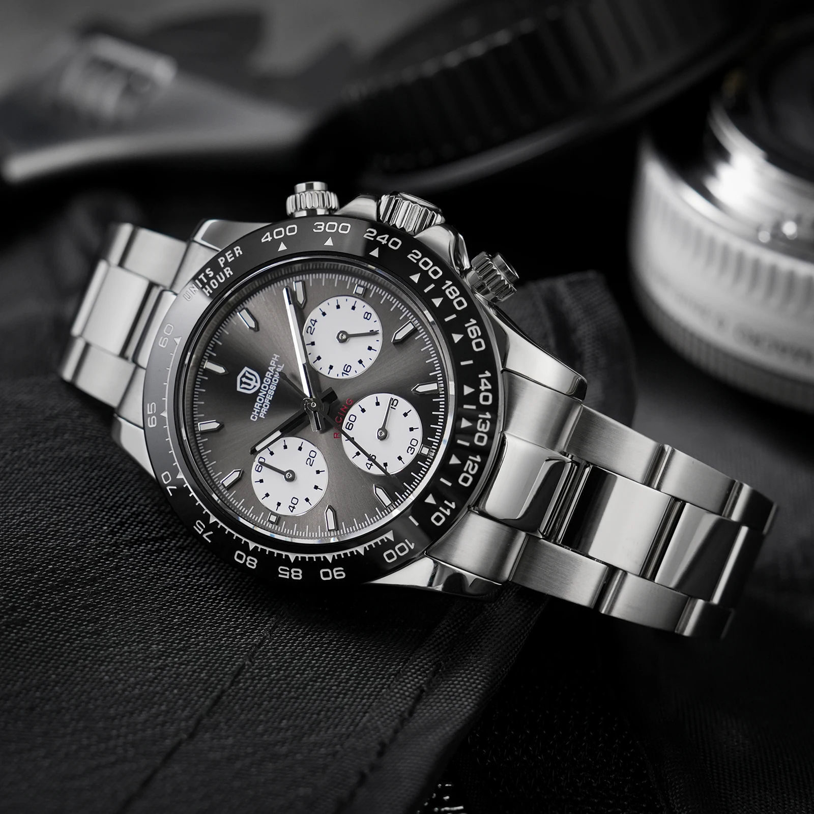 Watchdives WD16500 V2 Watch VK63 Quartz Movement Chronograph Watch Sapphire Ceramic Bezel Luminous 100m Waterproof Watches