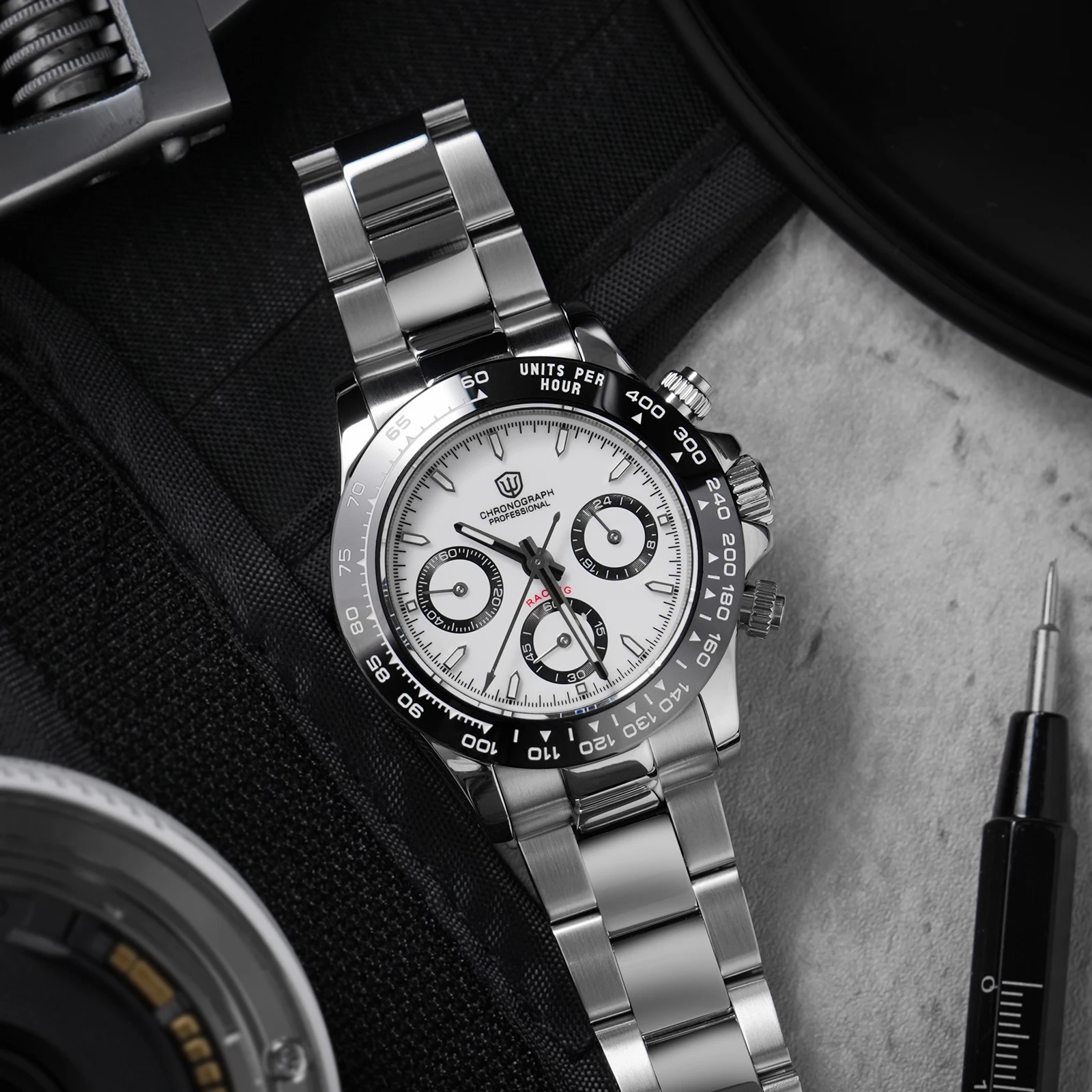 Watchdives WD16500 V2 Watch VK63 Quartz Movement Chronograph Watch Sapphire Ceramic Bezel Luminous 100m Waterproof Watches