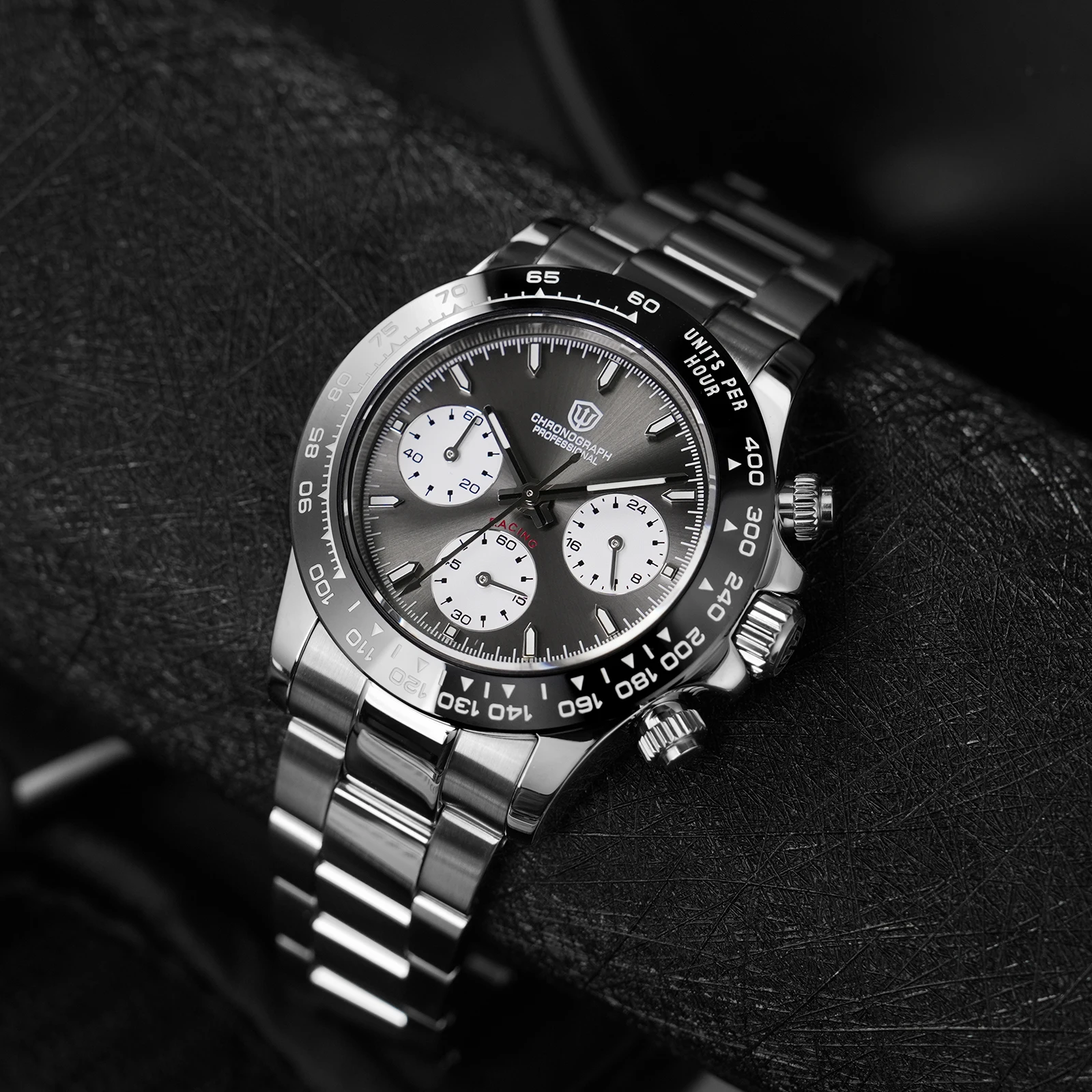 Watchdives WD16500 V2 Watch VK63 Quartz Movement Chronograph Watch Sapphire Ceramic Bezel Luminous 100m Waterproof Watches