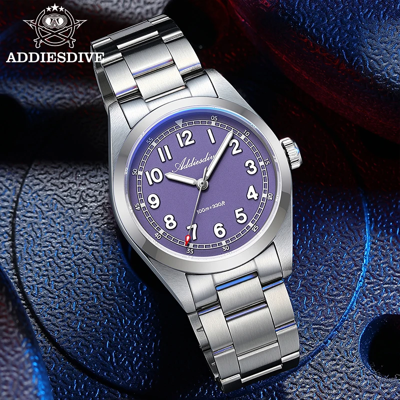 ADDIESDIVE Reloj Hombre Sapphire Glass Stainless 36mm Men Quartz Watches Waterproof 100m BGW9 Luminous Dress Watch New AD2521