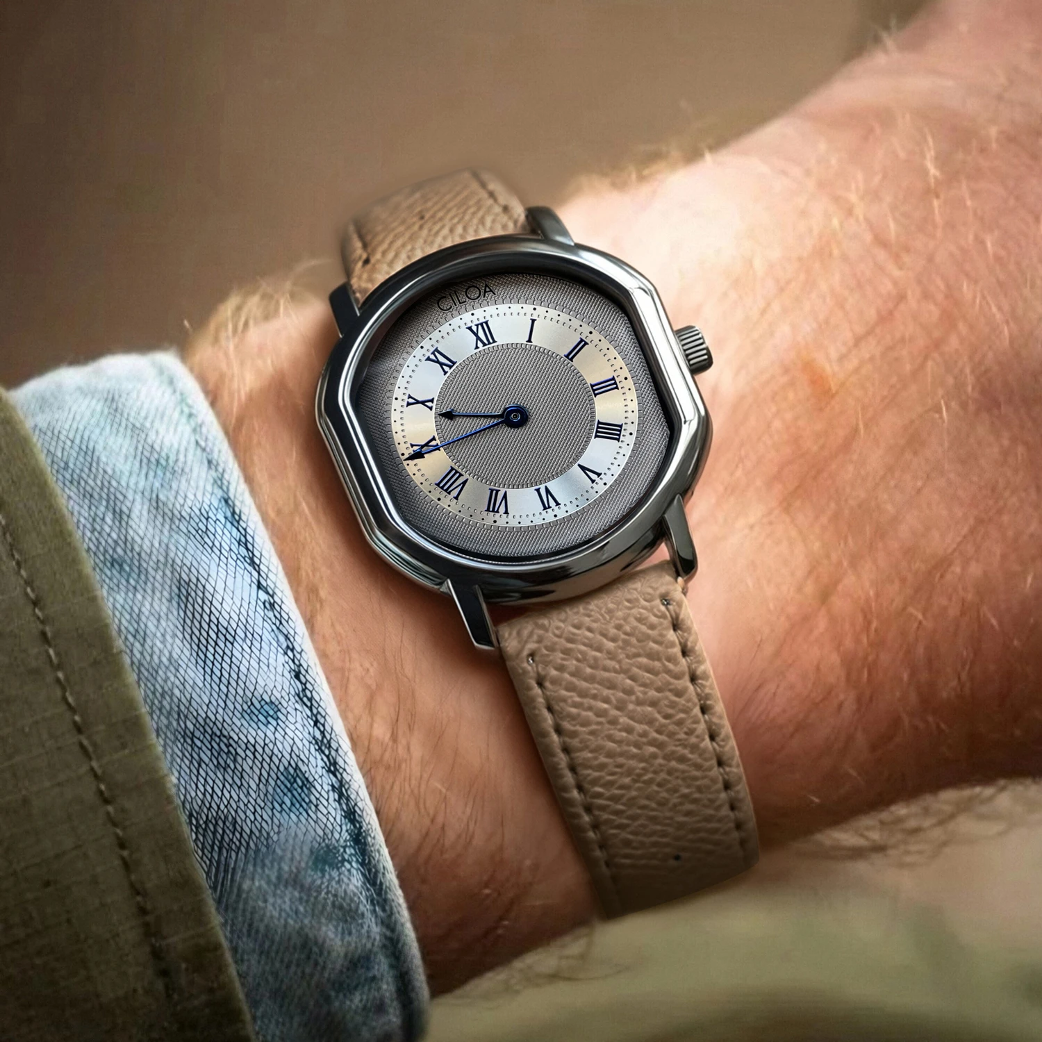 CILOA Retro Silver Men's Watch, Authentic Brand, 2025 New Style, Fashionable, Sporty, Waterproof, High-Quality Gift Quartz Watch