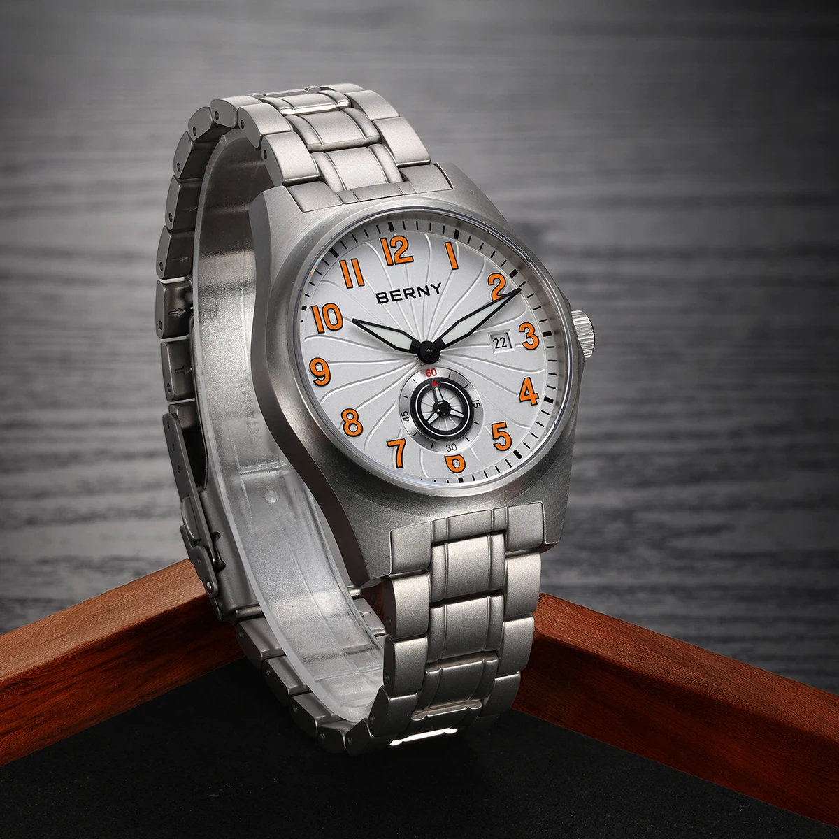 BERNY Men's Full Titanium Mechanical Watch Automatic Wristwatch with 10ATM Waterproof Sapphire ST1731 Super Luminous Men Watches