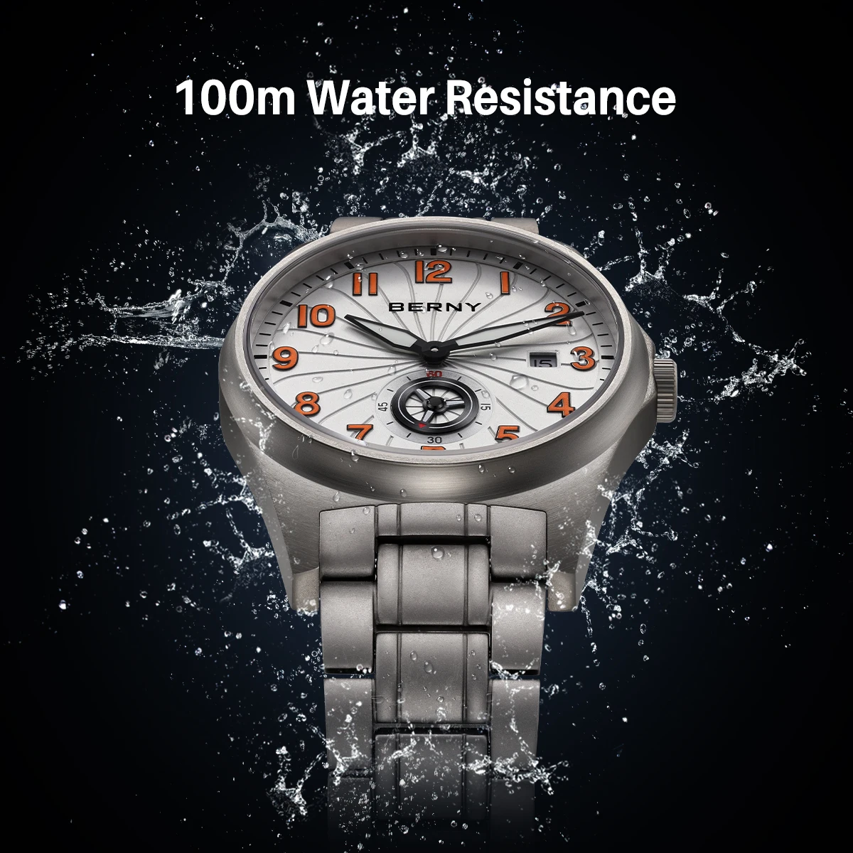 BERNY Men's Full Titanium Mechanical Watch Automatic Wristwatch with 10ATM Waterproof Sapphire ST1731 Super Luminous Men Watches