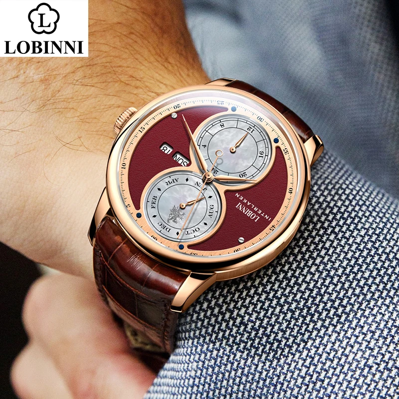 Elegant men's wristwatch with chronograph and date display, perfect for formal occasions.