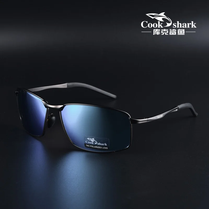 Cook Shark A651 Metal Frame Polarized Sunglasses — 147mm, 26.6g, TAC UV400, 5 Lens Colours