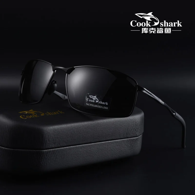 Cook Shark A651 Metal Frame Polarized Sunglasses — 147mm, 26.6g, TAC UV400, 5 Lens Colours
